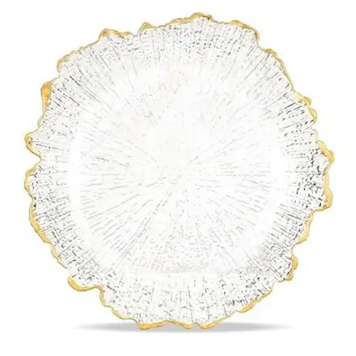 Charger-Clear Reef with Gold Trim