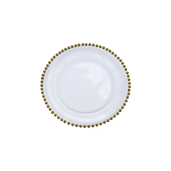 Charger-Clear Gold Bead Trim 
