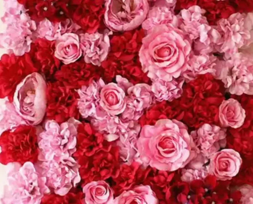 Pink and Red Flower Wall