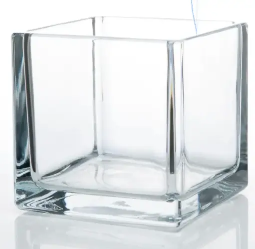 Centerpiece-Clear Glass Cube vase